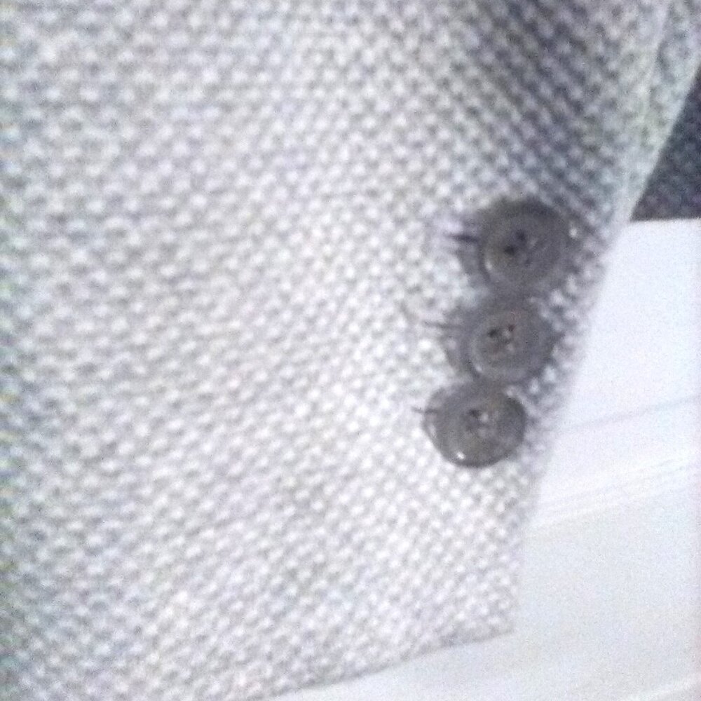 Talbots Petite Light Gray/White Woven Blazer - Picture 9 of 12
